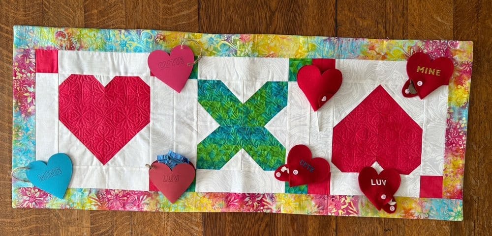 Kathy Stipe Valentine Table Runner 