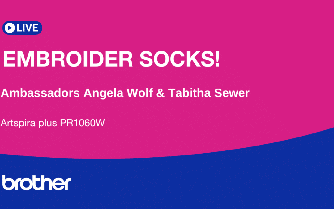 Angela Wolf and Tabitha Sewer embroiderying socks